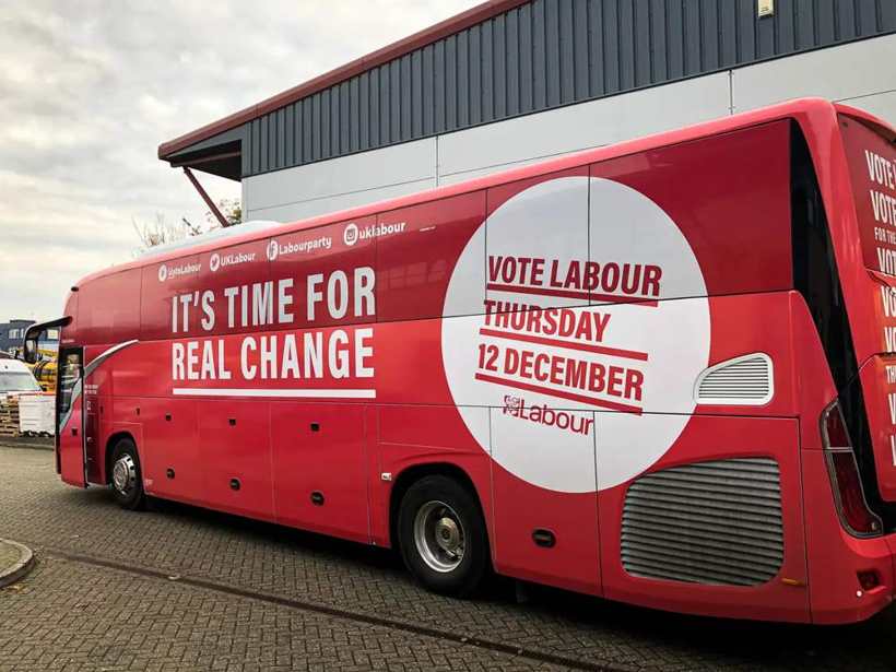 Labour Party campaign coach wrap